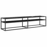 Cumpara ieftin Comoda TV, marmura neagra, 180x40x40,5 cm, sticla securizata