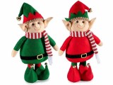 Set 2 figurine Elfi Craciun textil multicolor II cm 19 x 14,5 x 34 H