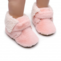 Botosei imblaniti roz pentru fetite (Marime Disponibila: 0-3 luni)