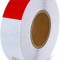 Banda reflectorizanta adeziva tip fagure - ALB-ROSU rola 5cm x 25m