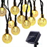 Cumpara ieftin Ghirlanda luminoasa solara tip Glob,cu 50 LED-uri lumina calda de exterior