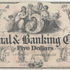 1840's, 5 Dollars (LA-105-G10) -New Orleans, Louisiana - SUA - stare aUNC