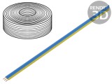 Cablu bandă litat Cu 3x0,14mm2 PVC albastru/galben
