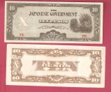 JAPONIA 10 PESOS / 1943 - ocupatie in FILIPINE.