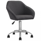 Cumpara ieftin Scaun de birou pivotant, gri &icirc;nchis, material textil