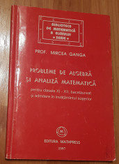 Probleme de algebra si analiza matematica clasele XI-XII de Mircea Ganga foto