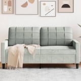 Gossi canapea cu 2 locuri, gri deschis, 140 cm, catifea