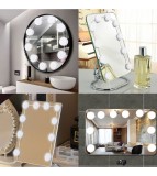 Set 10 Becuri LED Iluminare Oglinda Machiaj Alb Rece USB Ajustabil Intensitate