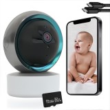Camera Rotativa Wireless Full HD 1080p, Camera Video Audio cu Rotire 360&deg;, Vedere Nocturna Infrarosu, Detectare Miscare si Sunet, Audio Bidirectional,