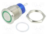 Comutator anti-vandalism TE Connectivity Poz: 2 SPST-NO 3A/250VAC IP67 verde