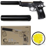 PISTOL AIRSOFT BERETTA M92 VARIANTA CU AMORTIZOR INCLUS,CALIBRU 6MM+500 BILE!