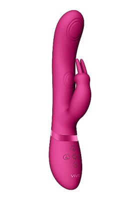 Vibrator Rabbit 3-in-1 May Dual Pulse-Wave Silicon USB Roz 22 cm foto