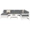 Gossi set canapea de gradina, 8 piese, alb, lemn masiv de pin