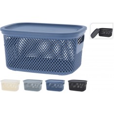 Cos de Depozitare cu Capac, Design Perforat, 12L
