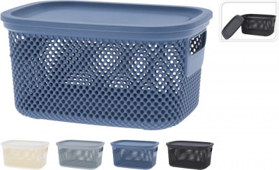 Cos de Depozitare cu Capac, Design Perforat, 12L foto