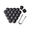Set 20 Capace Prezoane Negre 19mm + Cheie RG Parts - Plastic Hexagonal Protectie Roti Auto