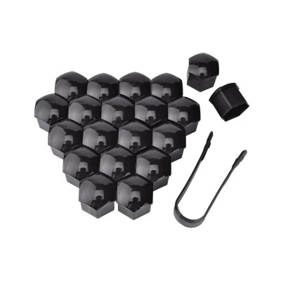 Set 20 capace negre din plastic pentru prezoane 19mm + cheie extragere foto