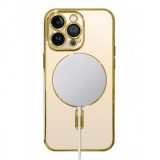 Husa Protectie TPU Electroplate, Apple iPhone 15 Plus, compatibil MagSafe, Gold Blister