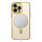 Husa Protectie TPU Electroplate, Apple iPhone 14 Pro Max, compatibil MagSafe, Gold Blister