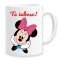 Cana alba personalizata Te iubesc, model minnie mouse, INOVATIX&reg;. 330ml