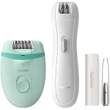 Set epilator Philips Satinelle BRP529/00, 2 setari de viteza, tehnologie Opti-light, mini epilator inclus, penseta cu lumina si oglinda integrate, Tur