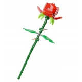 Set de constructie trandafir, flippy, 25x8x4cm, floare ornamentala, 14 ani, 69 de piese, rosu