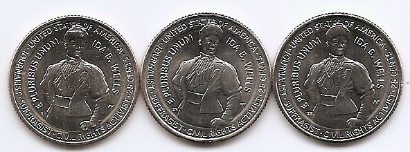 Statele Unite (SUA) Set 3 monede - 25 centi 2025 D+P+S - (Femei: Ida B. Wells; mintmark: D+P+S KM-809 UNC !!!