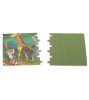 Puzzle pentru copii cu animale salbatice si cutie de depozitare din metal, 60 piese