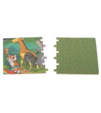 Puzzle pentru copii cu animale salbatice si cutie de depozitare din metal, 60 piese, Oem