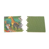 Puzzle pentru copii cu animale salbatice si cutie de depozitare din metal, 60 piese
