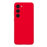 Husa compatibila cu samsung galaxy s23, matte efect, camera ultra safe, htpmag, rosu