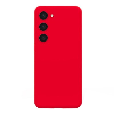Husa compatibila cu samsung galaxy s23 plus, matte efect, camera ultra safe, htpmag, rosu foto