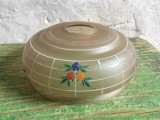 Design / Vintage - Abajur deosebit mijlocul sec XX pentru lustra lampa veioza cu flori pictate !
