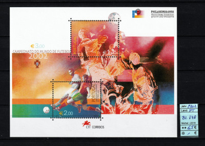 Portugalia, 2002 | Expo PHILAKOREA - CM Fotbal Japonia şi Coreea | MNH | aph foto