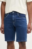 Pepe Jeans pantaloni scurti jeans RELAXED GYMDIGO SHORT CALLEN barbati, culoarea bleumarin, PM801185EF6