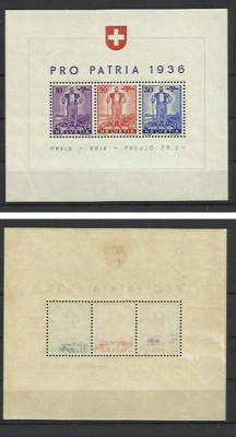 Elvetia MNH 1936 - Mi Bk 2 - Pro Patria B2 foto