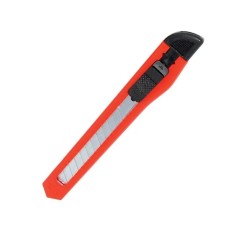 Cutter utilitar 9 mm compact, lama segmentata din otel carbon, sistem blocare siguranta, pentru taiere precisa carton si folie