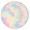 Covor decorativ, Shaggy Rainbow Furry, Poliester, Rotund, 80 cm, Multicolor
