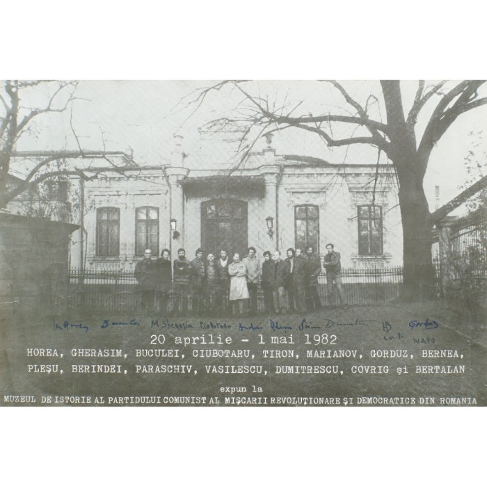 Afiș expoziție - Horea, Gherasim, Buculei, Ciubotaru, Tiron, Marianov, Gorduz, Bernea, Plesu, Berindei, Paraschiv, Vasilescu, Dumitrescu, Covrig, Bert