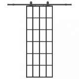 Cumpara ieftin Usa glisanta cu set de feronerie neagra 76x205 cm Sticla ESG