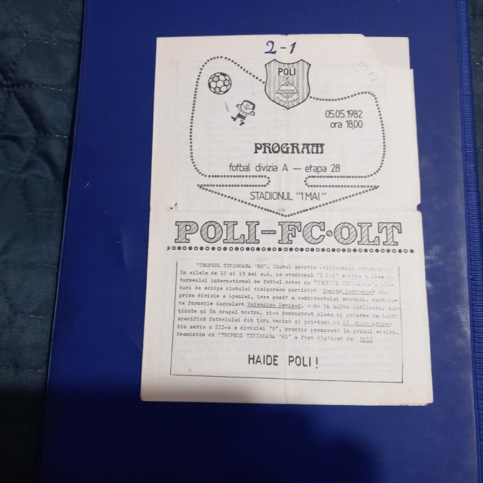 Program Poli Timisoara - FC Olt