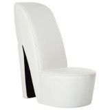 Scaun, design toc &icirc;nalt, alb, piele ecologică, vidaXL