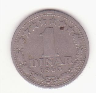 Iugoslavia 1 dinar 1965 - KM# 47, Sch&amp;ouml;n# 38 foto