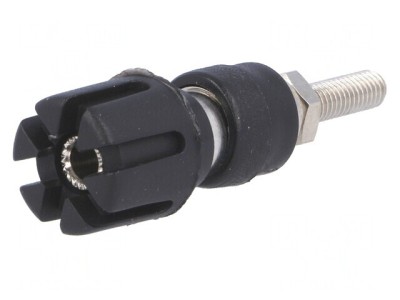 Soclu Banană 4mm 30A Negru Nichelat foto