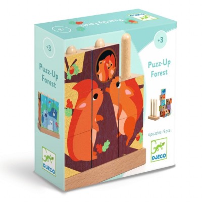Puzzle vertical cu cuburi Puzz-Up Forest, Djeco foto