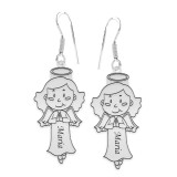 Little Angel - Cercei personalizati fetita ingeras cu tortita deschisa din argint 925