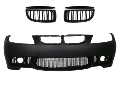 Bara Fata cu grile centrale BMW Seria 3 E90 Sedan E91 Touring (2004-2008) Non LCI M3 Design fara Proiectoare Performance AutoTuning foto