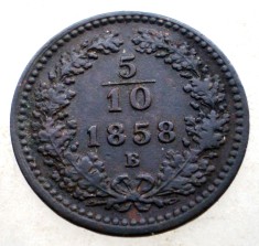 F.266 AUSTRIA 5/10 KREUZER 1858 E RARA