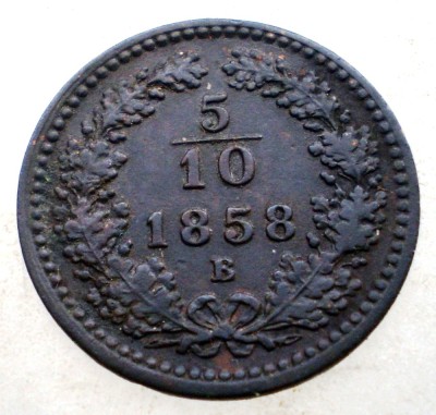 F.266 AUSTRIA 5/10 KREUZER 1858 E RARA foto