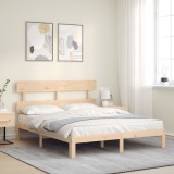 Cumpara ieftin Cadru de pat cu tăblie, king size, lemn masiv